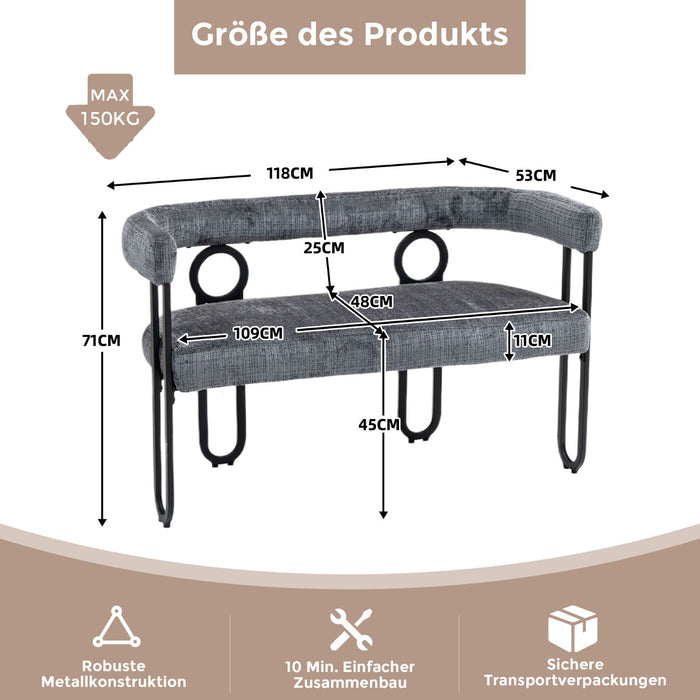 Sitzbank in grau doppelsofa W2845P214927 03