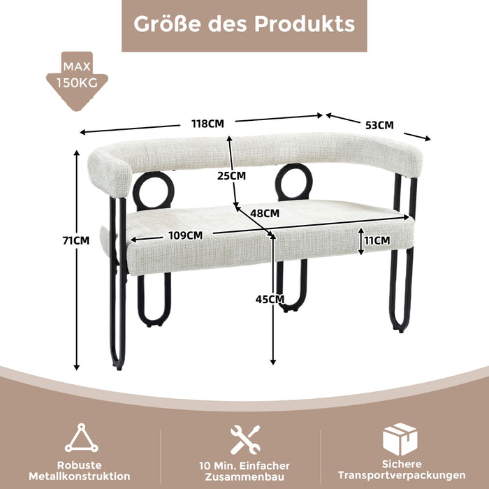 Sitzbank in beige doppelsofa W2845P214926 03