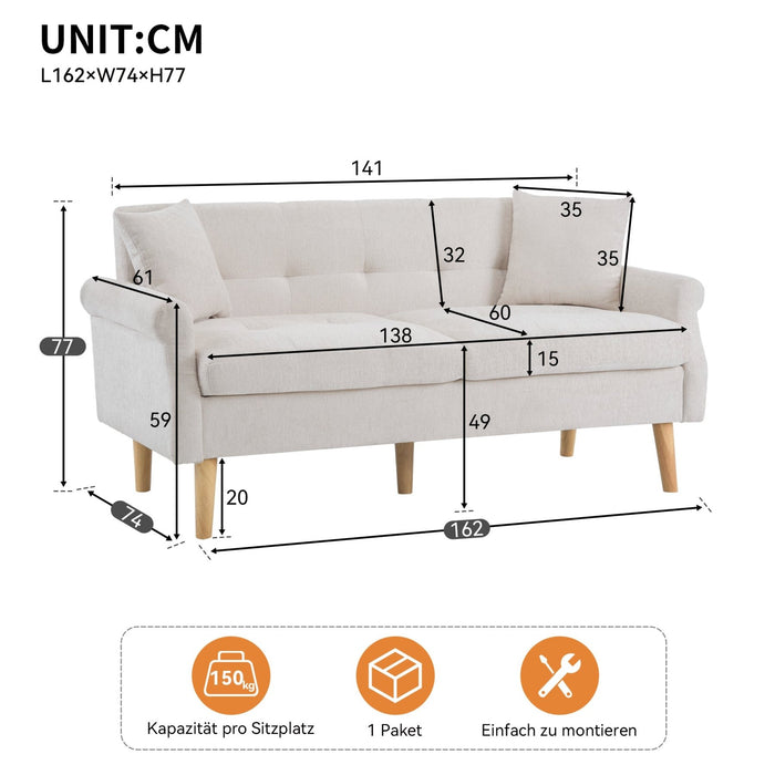 Polstersofa aus Chenille - Stoff mit dicken Kissen - YB - N653P222638A - 3 - Yorbay.de