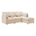 Chenille - Stoffsofa mit Fußhocker und Kissen - YB - N653P37858687B - 1 - Yorbay.de