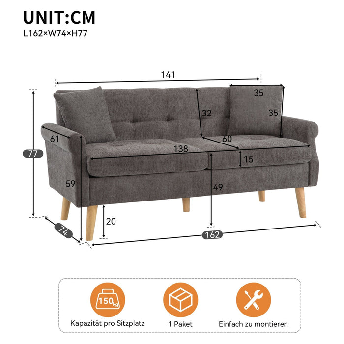 Polstersofa aus Chenille - Stoff mit dicken Kissen - YB - N653P222638Z - 17 - Yorbay.de