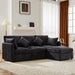 Chenille - Stoffsofa mit Fußhocker und Kissen - YB - N653P37858687G - 10 - Yorbay.de