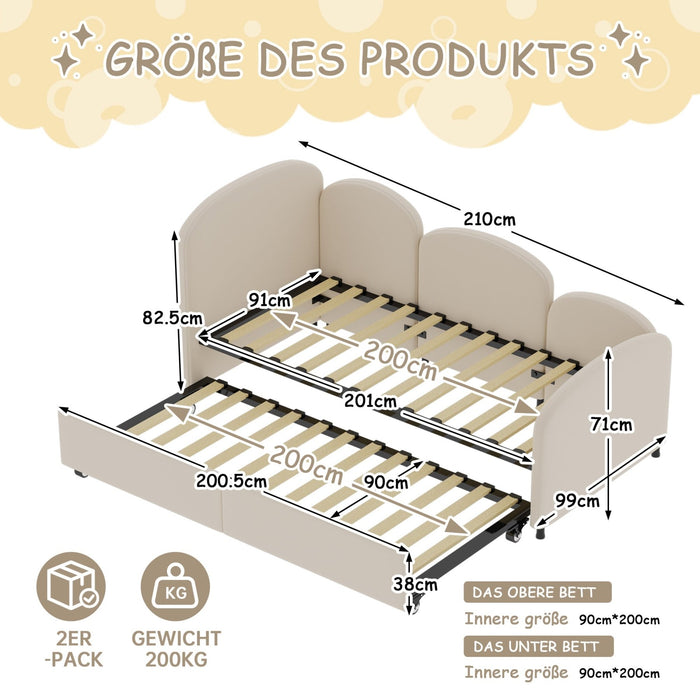 Schlafsofa in Blumenform mit Stauraumschublade, 90×200 cm - YB - W2845S00030 - 3 - Yorbay.de