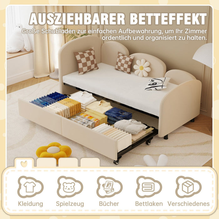Schlafsofa in Blumenform mit Stauraumschublade, 90×200 cm - YB - W2845S00030 - 4 - Yorbay.de