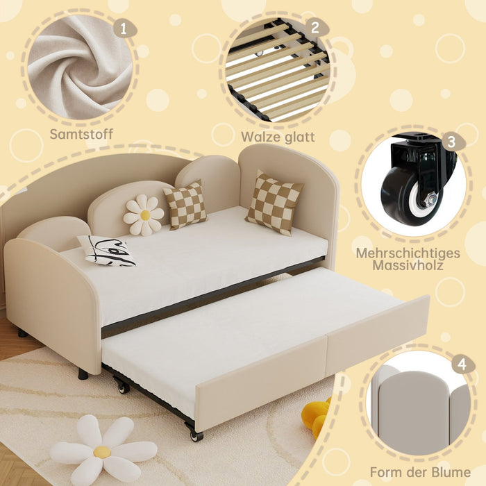 Schlafsofa in Blumenform mit Stauraumschublade, 90×200 cm - YB - W2845S00030 - 5 - Yorbay.de