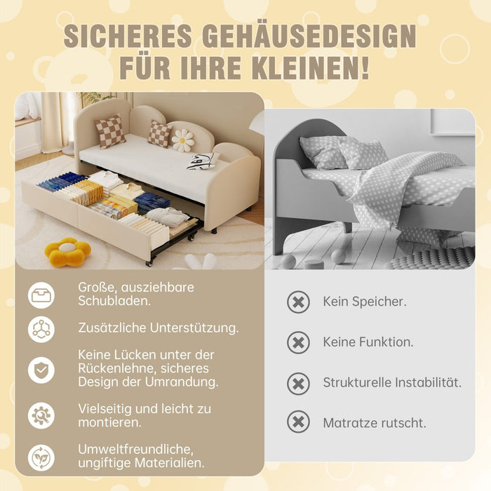 Schlafsofa in Blumenform mit Stauraumschublade, 90×200 cm - YB - W2845S00030 - 6 - Yorbay.de