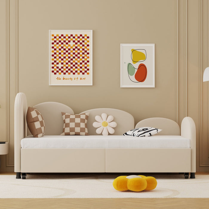 Schlafsofa in Blumenform mit Stauraumschublade, 90×200 cm - YB - W2845S00030 - 9 - Yorbay.de