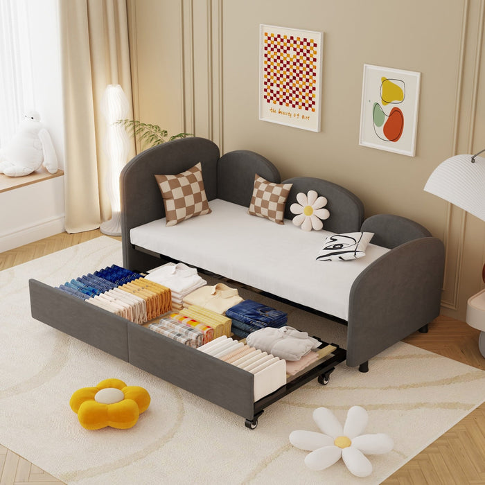 Schlafsofa in Blumenform mit Stauraumschublade, 90×200 cm - YB - W2845S00032 - 12 - Yorbay.de
