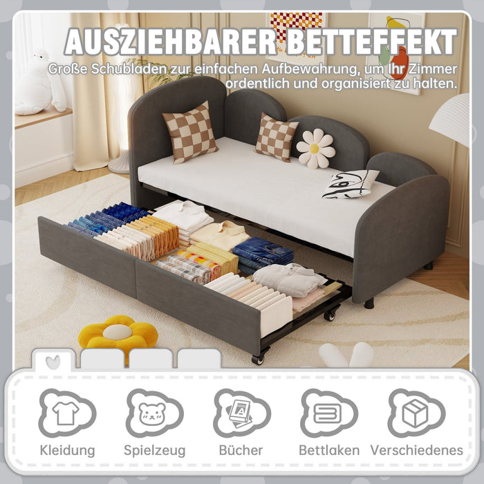Schlafsofa in Blumenform mit Stauraumschublade, 90×200 cm - YB - W2845S00032 - 14 - Yorbay.de