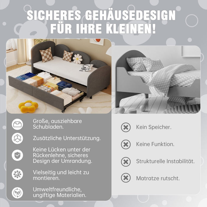 Schlafsofa in Blumenform mit Stauraumschublade, 90×200 cm - YB - W2845S00032 - 16 - Yorbay.de