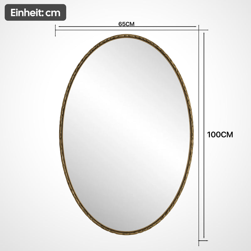 Ovaler Retro - Wandspiegel aus Eisen, 65 x 100 cm - YB - W2552P246663 - 14 - Yorbay.de
