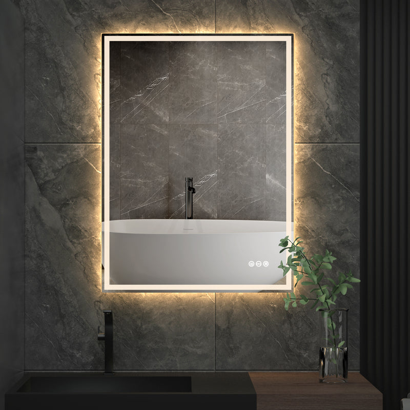 Yorbay Rechteckig Badspiegel mit Beleuchtung, 50x70 cm / 60x80 cm - YB065 - W024 - 2 - Yorbay.de