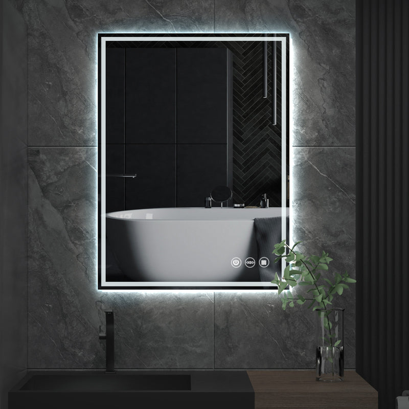 Yorbay Rechteckig Badspiegel mit Beleuchtung, 50x70 cm / 60x80 cm - YB065 - W024 - 1 - Yorbay.de