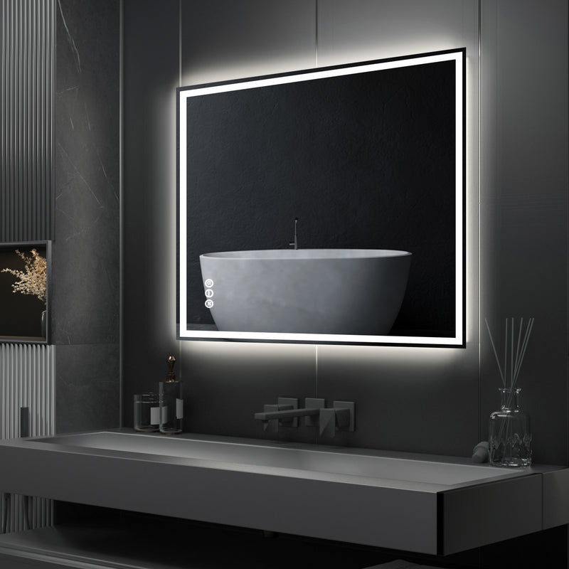 Yorbay Rechteckig Badspiegel mit Beleuchtung, 50x70 cm / 60x80 cm - YB065 - W024 - 12 - Yorbay.de