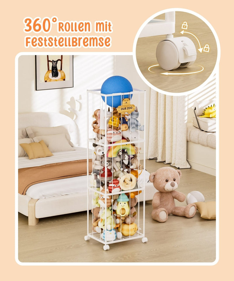 Yorbay Spielzeugregal mit Rollen und elastischen Seilen - YS025-T105 - 6 - Yorbay.de