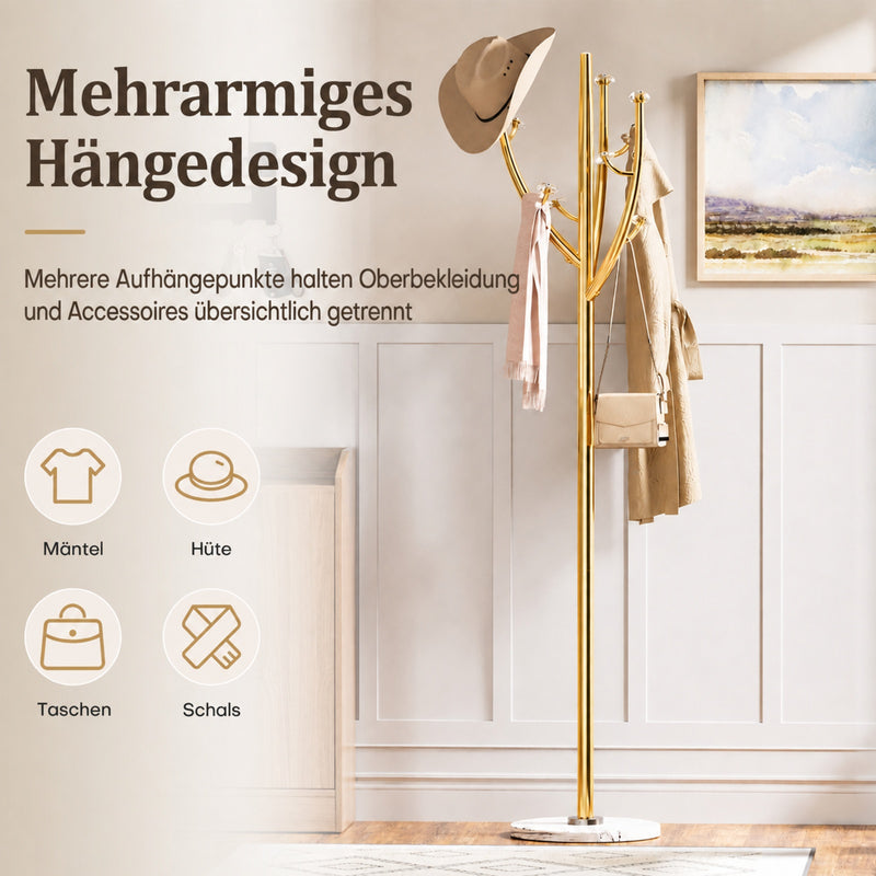 Yorbay Standgarderobe in Baumform aus Edelstahl, 178 cm, bis 50 kg - YS039-T128 - 4 - Yorbay.de