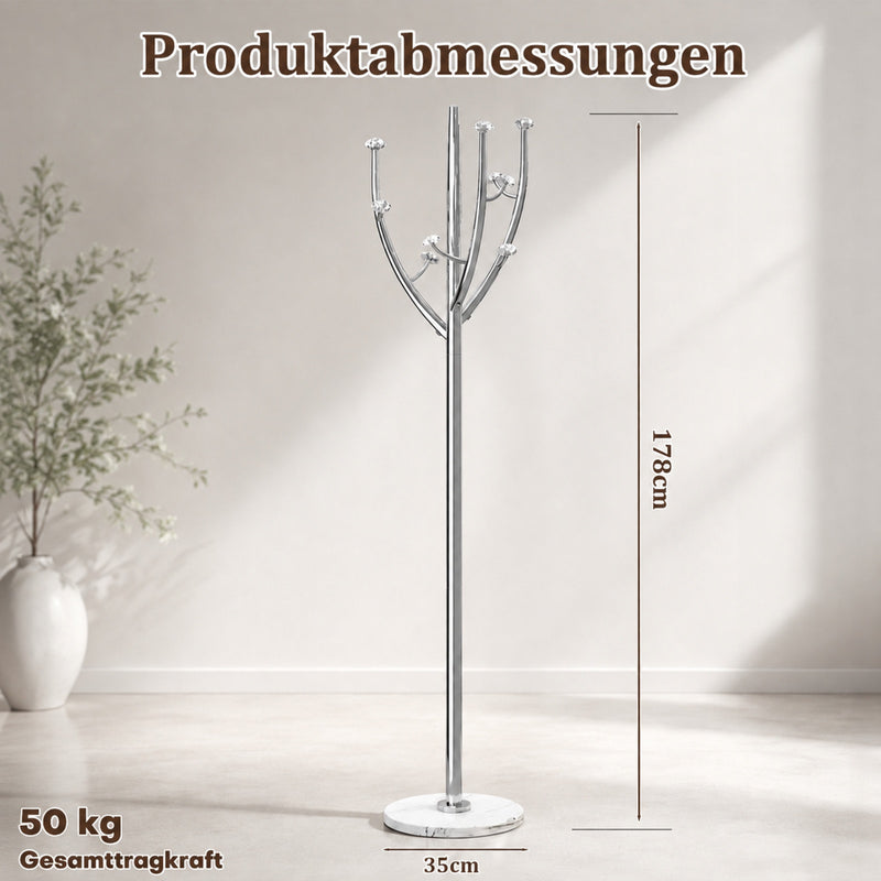 Yorbay Standgarderobe in Baumform aus Edelstahl, 178 cm, bis 50 kg - YS039-T129 - 17 - Yorbay.de