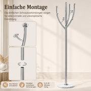 Yorbay Standgarderobe in Baumform aus Edelstahl, 178 cm, bis 50 kg - YS039-T128 - 14 - Yorbay.de