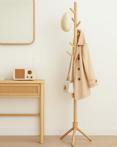 Yorbay Kleiderständer aus Bambus im Flur