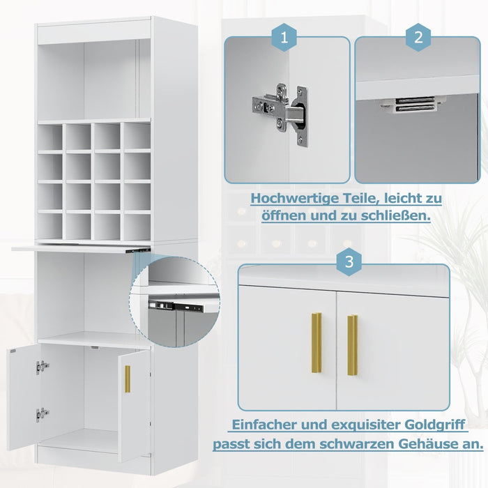 Stehschrank für Weinliebhaber, 16 Weinfächer - YB - 323700701WAA - 6 - Yorbay.de