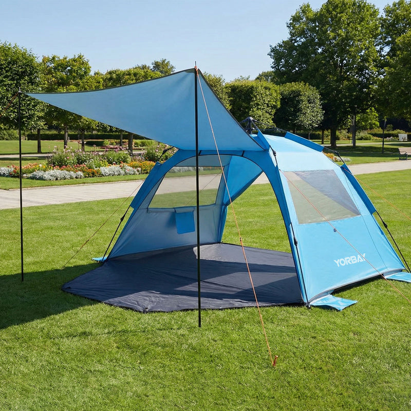 Yorbay Pop - Up Strandzelt mit Vorzelt & Zubehör, UV50+ – 220×150×125 cm - YP027-W027 - 2 - Yorbay.de