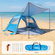 Yorbay Pop - Up Strandzelt mit Vorzelt & Zubehör, UV50+ – 220×150×125 cm - YP027-W027 - 3 - Yorbay.de