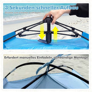 Yorbay Pop - Up Strandzelt mit Vorzelt & Zubehör, UV50+ – 220×150×125 cm - YP027-W027 - 5 - Yorbay.de
