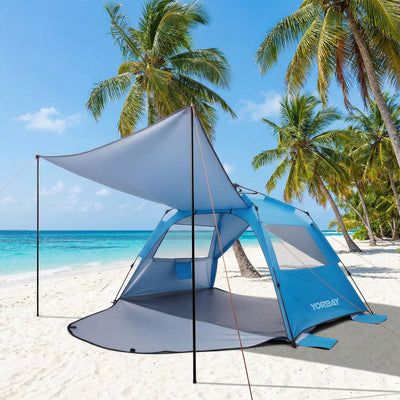Yorbay Pop - Up Strandzelt mit Vorzelt & Zubehör, UV50+ – 220×150×125 cm - YP027-W027 - 9 - Yorbay.de
