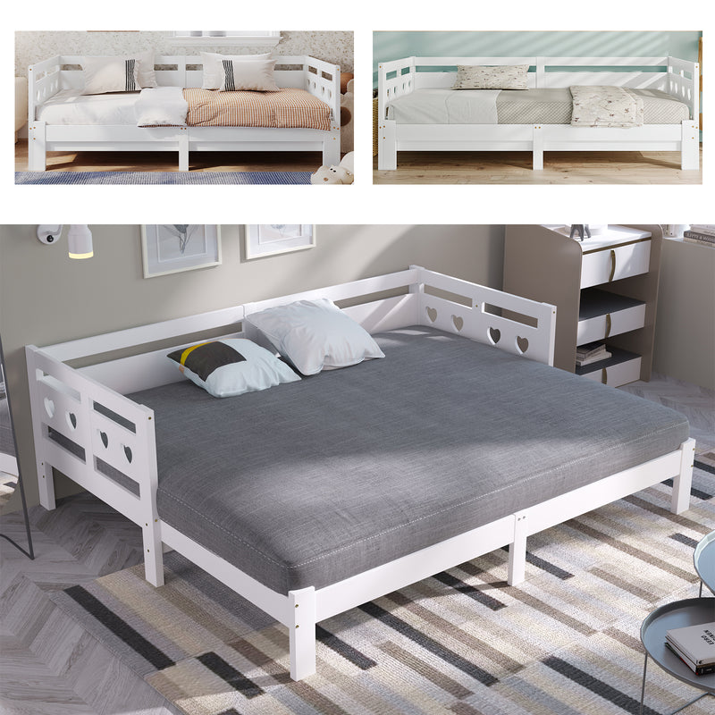 Tagesbettgestell, ausziehbar, weiß, 90x200 cm - YB-891516AAW - 4 - Yorbay.de