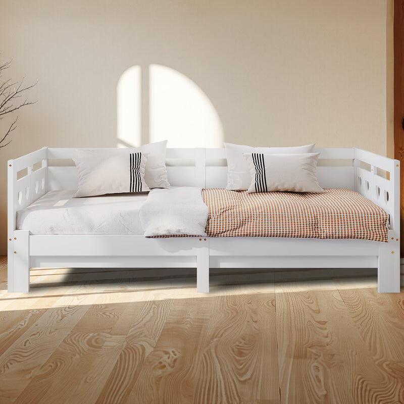 Tagesbettgestell, ausziehbar, weiß, 90x200 cm - YB-891516AAW - 6 - Yorbay.de