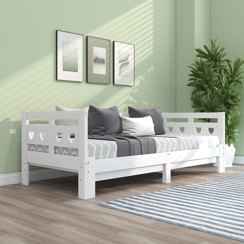 Tagesbettgestell, ausziehbar, weiß, 90x200 cm