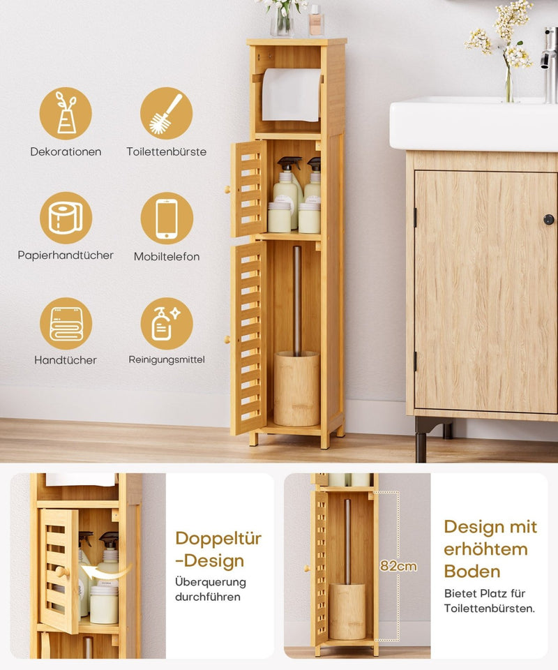 Yorbay schmaler Bambus Toilettenpapierhalter mit Stauraum - YC010-Z124 - 4 - Yorbay.de