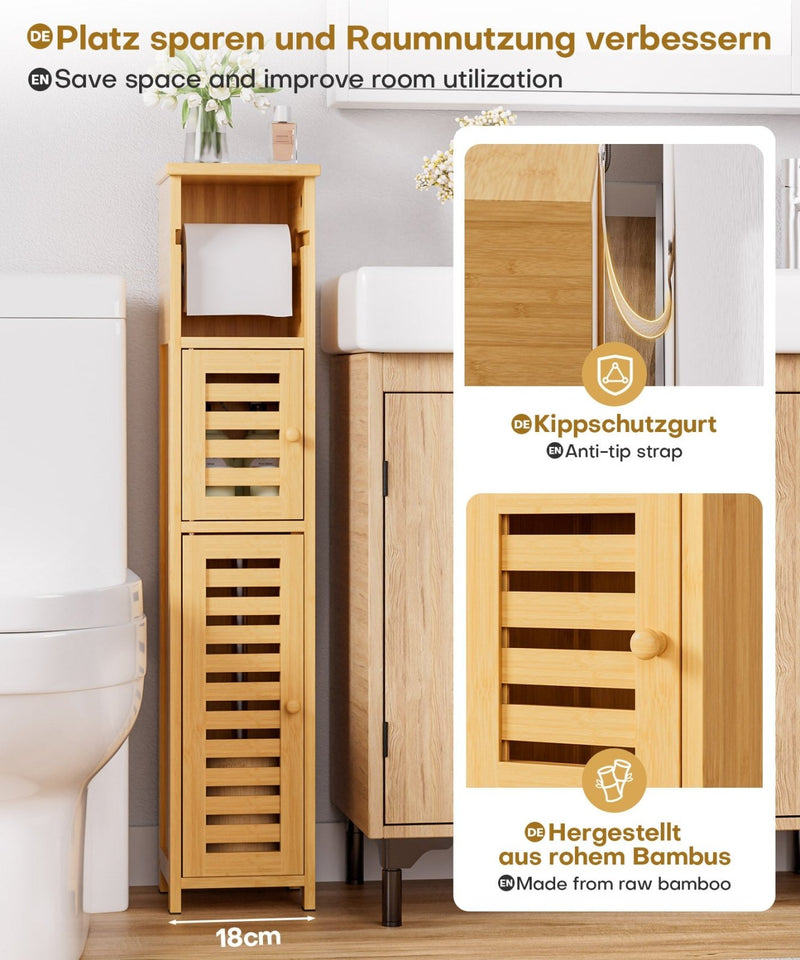 Yorbay schmaler Bambus Toilettenpapierhalter mit Stauraum - YC010-Z124 - 6 - Yorbay.de