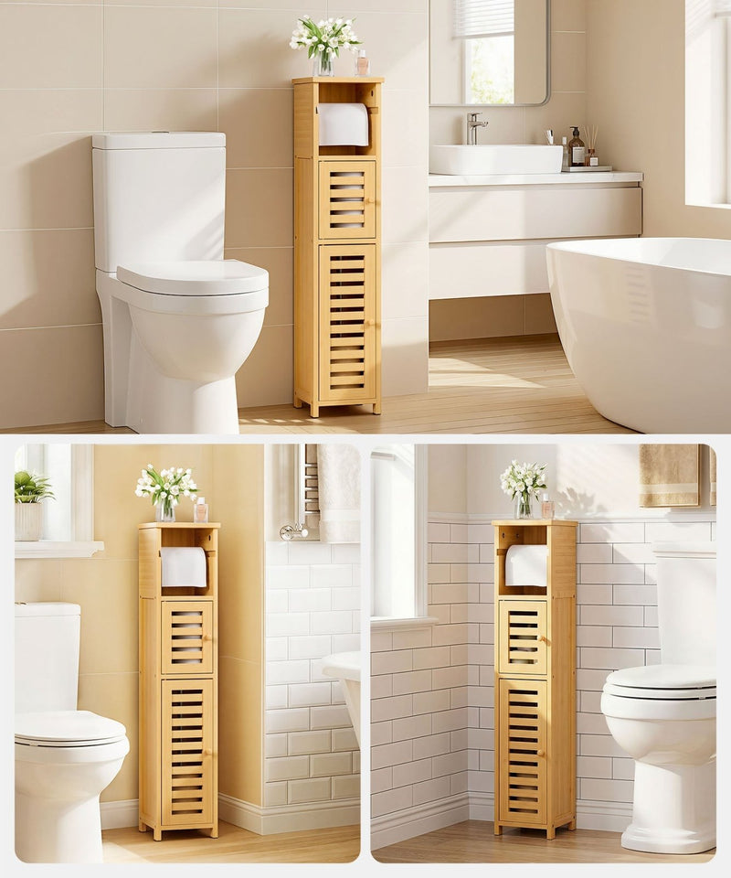 Yorbay schmaler Bambus Toilettenpapierhalter mit Stauraum - YC010-Z124 - 7 - Yorbay.de