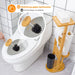 Yorbay Stand WC - Garnitur aus Bambus mit Toilettenpapierhalter und WC - Bürstenhalter - F185 - 3 - Yorbay.de