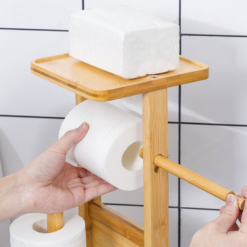 toilettenpapierhalter bambus ikea Stand WC-Garnitur aus Bambus mit Toilettenpapierhalter und WC-Bürstenhalter  — Yorbay.de