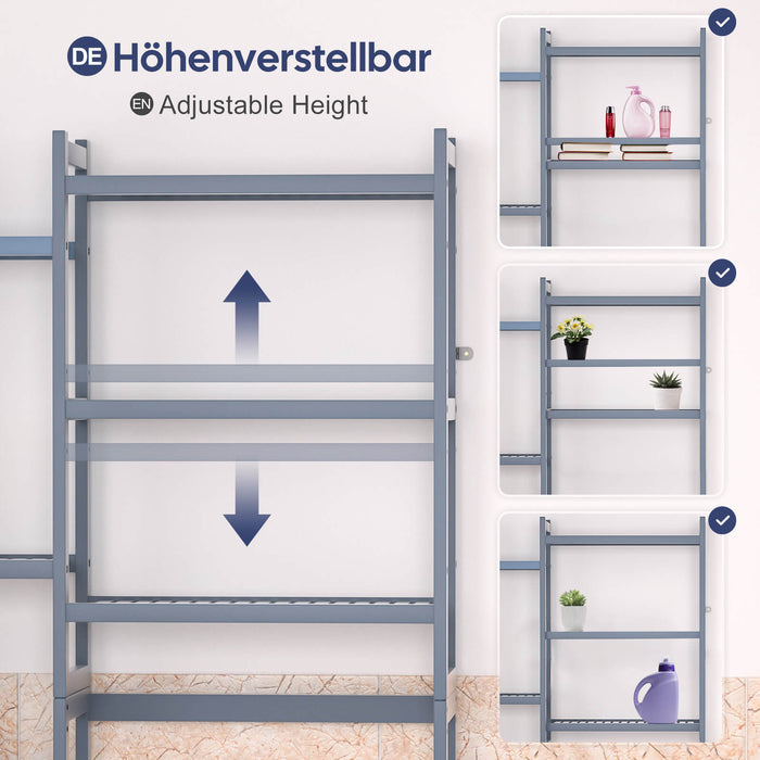 Yorbay Toilettenregal aus Bambus mit 2 Aufbewahrungsboxen und höhenverstellbaren Ablagen