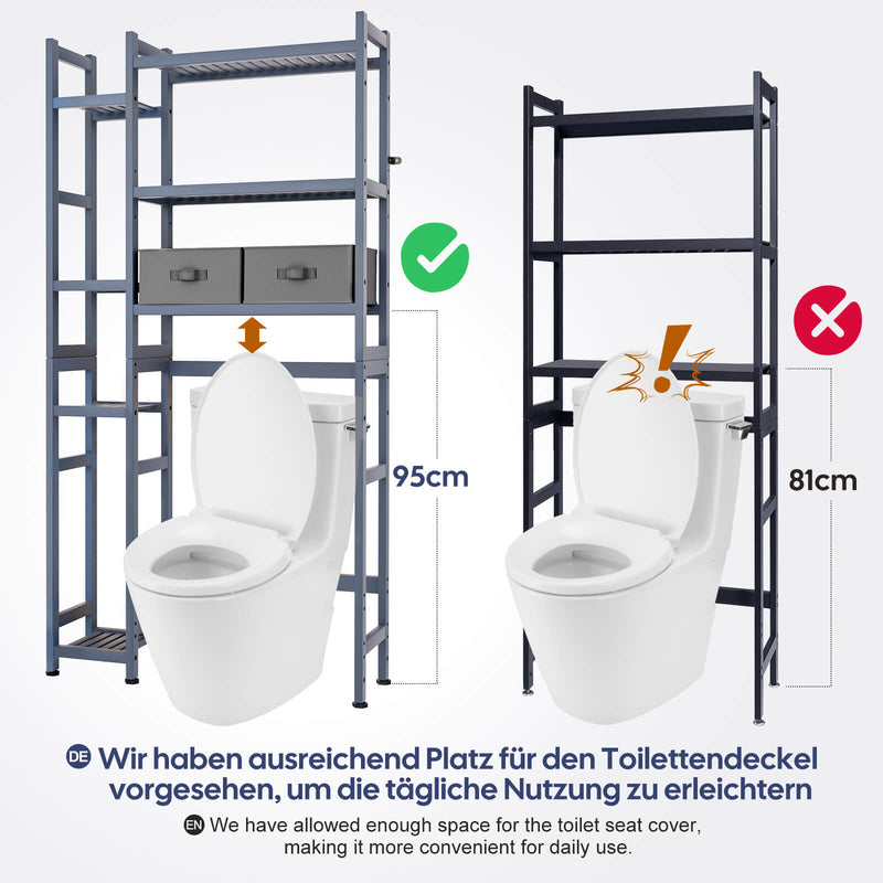 Yorbay Toilettenregal aus Bambus mit 2 Aufbewahrungsboxen und höhenverstellbaren Ablagen 9 - Yorbay.de