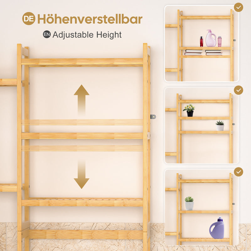 Yorbay Toilettenregal aus Bambus mit 2 Aufbewahrungsboxen und höhenverstellbaren Ablagen 7 - Yorbay.de