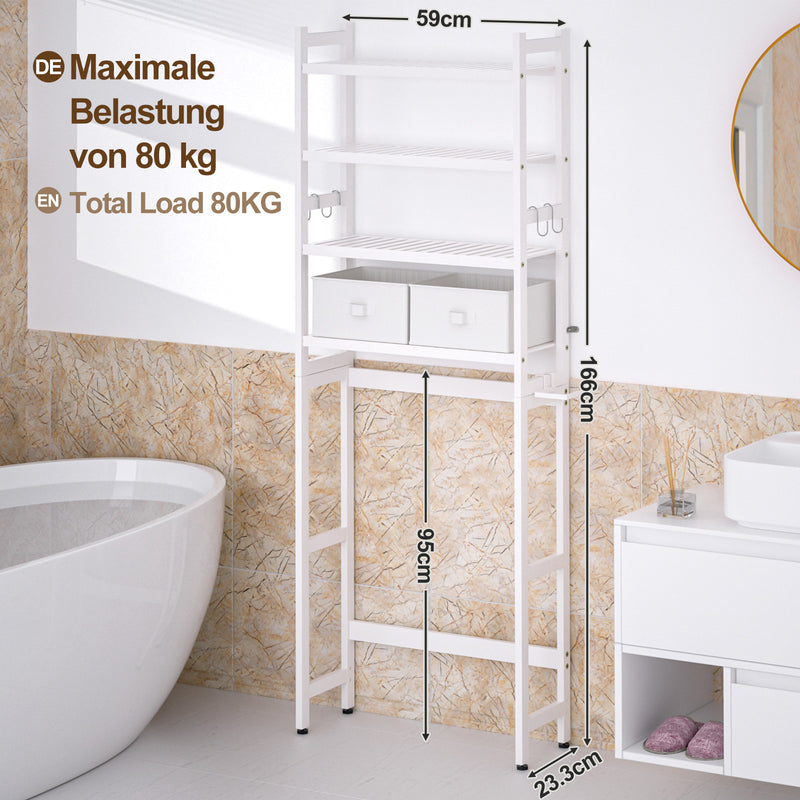 Yorbay Toilettenregal aus Bambus mit 2 Körben und 5 Haken - YB006-Z009 - 13 - Yorbay.de