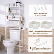 Yorbay Toilettenregal aus Bambus mit 2 Körben und 5 Haken - YB006-Z009 - 14 - Yorbay.de