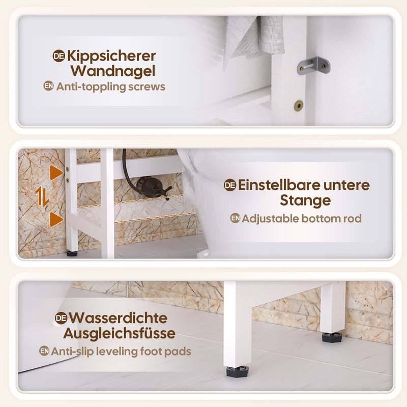 Yorbay Toilettenregal aus Bambus mit 2 Körben und 5 Haken - YB006-Z009 - 16 - Yorbay.de