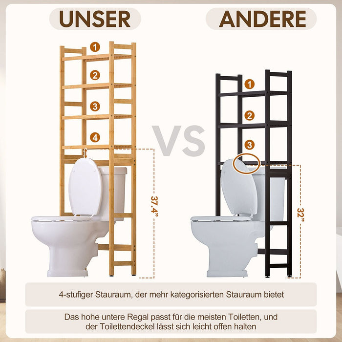 Yorbay Toilettenregal aus Bambus mit 2 Körben und 5 Haken - YB006 - Z008 - 8 - Yorbay.de