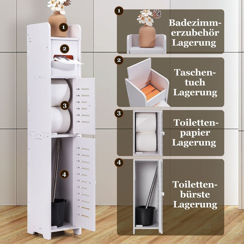 Yorbay Toilettenpapierschrank mit Türen und Einlegeböden - YB016-W001 - 4 - Yorbay.de