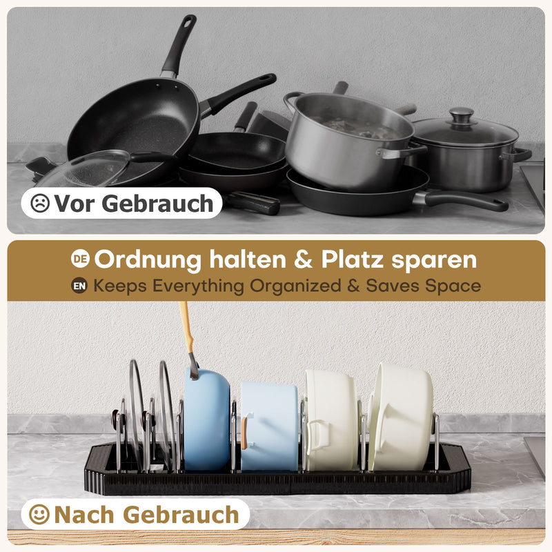 Yorbay ausziehbarer Topfdeckelhalter für bis zu 6 Töpfe oder Deckel - YB122-E022 - 16 - Yorbay.de