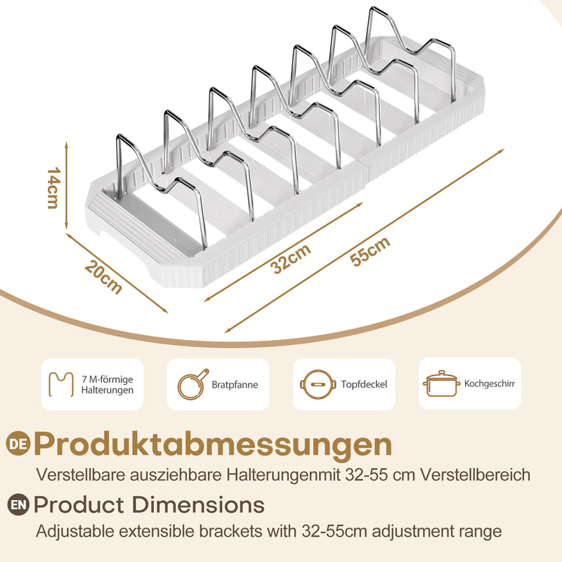 Yorbay ausziehbarer Topfdeckelhalter für bis zu 6 Töpfe oder Deckel - YB122-E022 - 3 - Yorbay.de