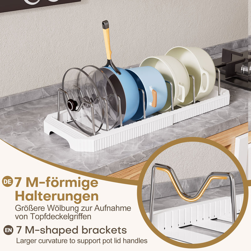 Yorbay ausziehbarer Topfdeckelhalter für bis zu 6 Töpfe oder Deckel - YB122-E022 - 6 - Yorbay.de
