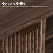 Yorbay TV - Bank mit Türen & offenen Fächern, 147 cm, Dunkelwalnuss - YB096 - D052 - 7 - Yorbay.de