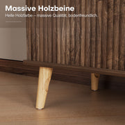 Yorbay TV - Bank mit Türen & offenen Fächern, 147 cm, Dunkelwalnuss - YB096 - D052 - 8 - Yorbay.de