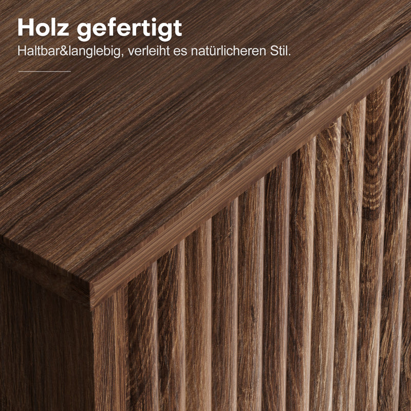 Yorbay TV - Bank mit Türen & offenen Fächern, 147 cm, Dunkelwalnuss - YB096 - D052 - 9 - Yorbay.de